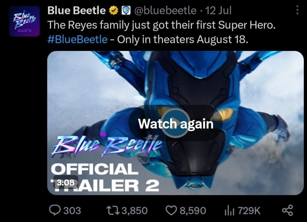 Zack Snyder's Blue Beetle Post Earns 20 Times the Views of It's Official  Trailer! - DC UPDATES