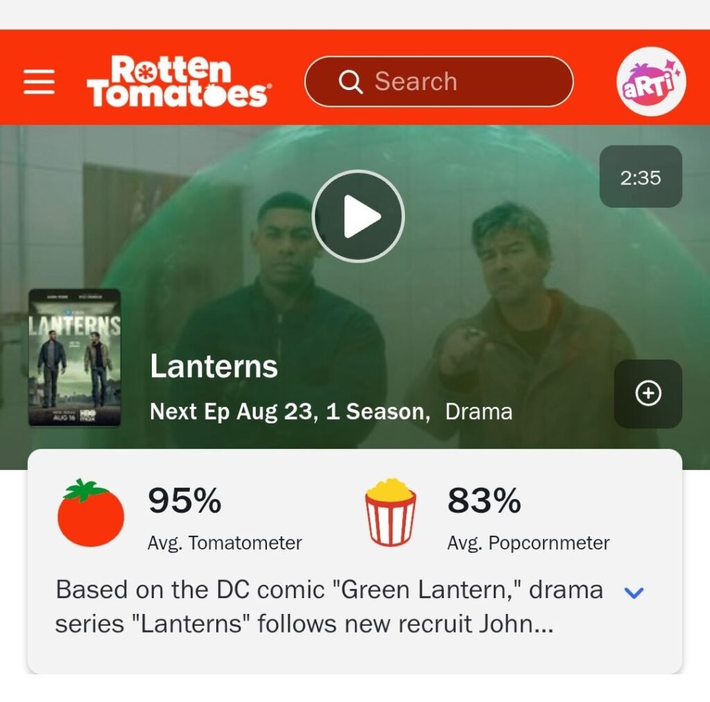Lanterns Rotten Tomatoes score